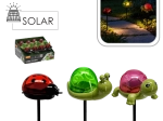 Saulės sodo LED įžeminami šviestukai vėžlio, sraigės ir boružėlės formos – šiltai balta