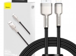 USB‑A į Lightning kabelis BASEUS Cafule 1 m, 2,4 A – juodas