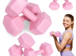 Šešiakampių hantelių rinkinys 2×5 kg, rožiniai – ModernHome