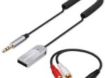 belaidis Bluetooth 6.0 garso imtuvas namams ir automobiliui su 2× RCA, 3,5 mm AUX ir USB maitinimu, mikrofonas