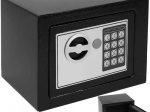 Elektroninis seifas su kodu ir raktu, juodas, A5
