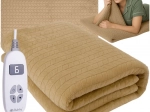 Elektrinė šildoma antklodė 180 × 130 cm, smėlio spalvos, Ruhhy