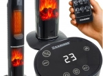 Koloninis termoventiliatorius Kaminer Ignisse su židinio efektu, 2000 W, su nuotoliniu valdymu