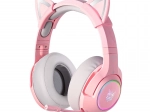 Gaming headphones pink with cat ears