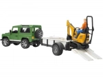Žaidimų rinkinys Bruder visureigis SUV ir vikšrinis mini ekskavatorius JCB su priekaba
