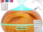 Aromatas difuzorius ir ultragarsinis drėkintuvas 400 ml su jonizacija ir LED, nuotolinis valdymas + 3 aliejai
