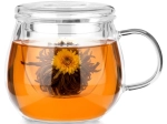 Stiklinis puodelis su sieteliu ir dangteliu 400 ml