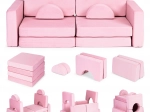 Sulankstoma modulinė vaikiška sofa 2 asmenims su 10 minkštų pagalvių ECOTOYS
