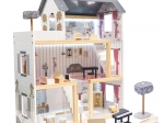 MDF wooden dollhouse, black, 78 cm with LED lighting